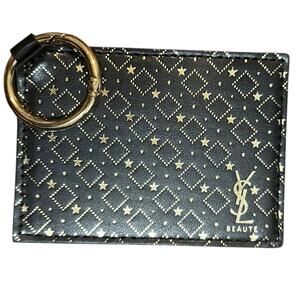Yves Saint Laurent YSL Beauté Black & Gold Keychain Mirror with Ring